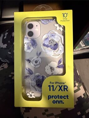 On Running Clear Floral Protective Case for iPhone 11/XR - Purple and White